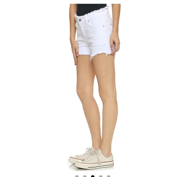 7 for All Mankind white denim Shorts - Picture 4 of 7